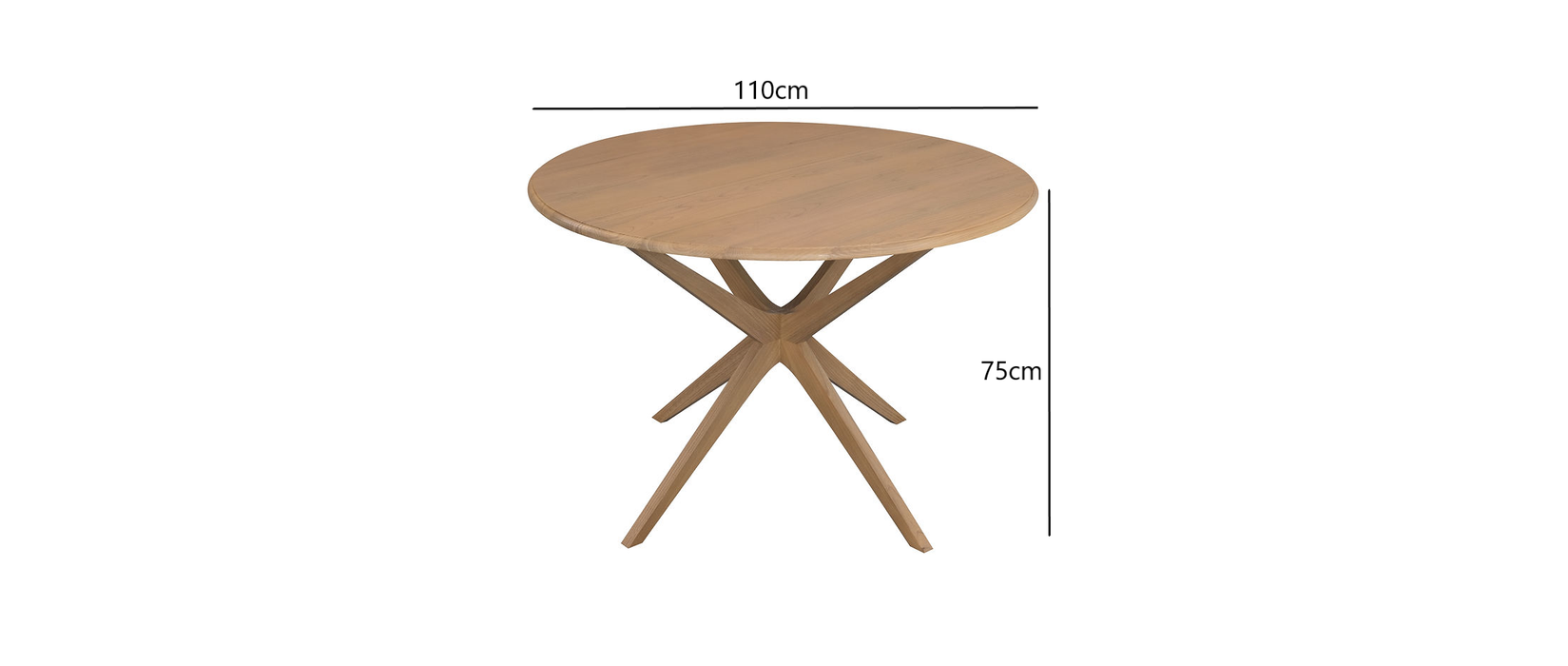 Natural Dion Oak Wood Dining Table