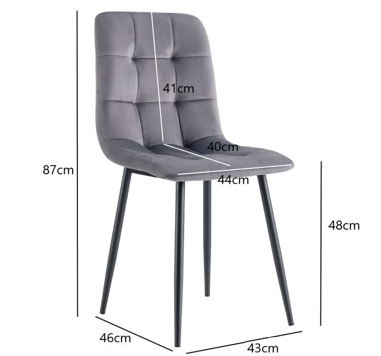 Foran Grey Luxe Velvet Dining Chair