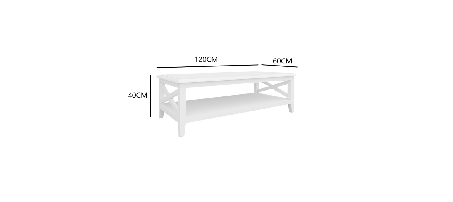 Hampton White Rectangular Coffee Table