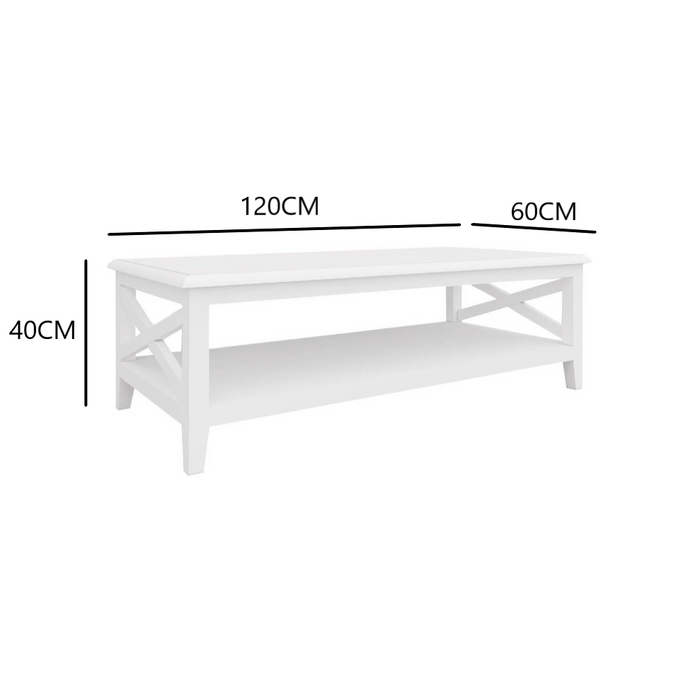 Hampton 1.2m White Rectangular Coffee Table