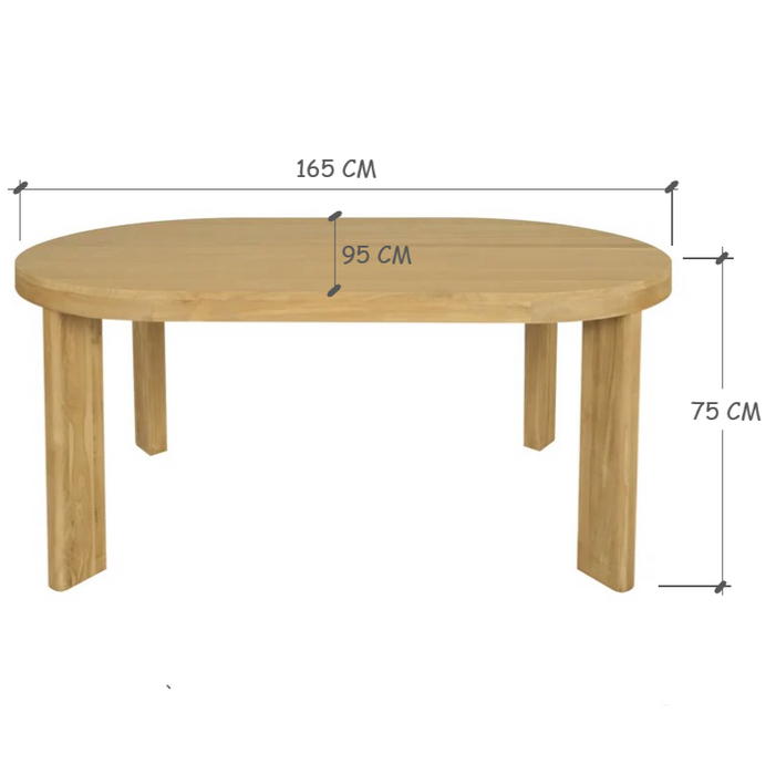 Apollo 1.65m Oval Dining Table - Natural
