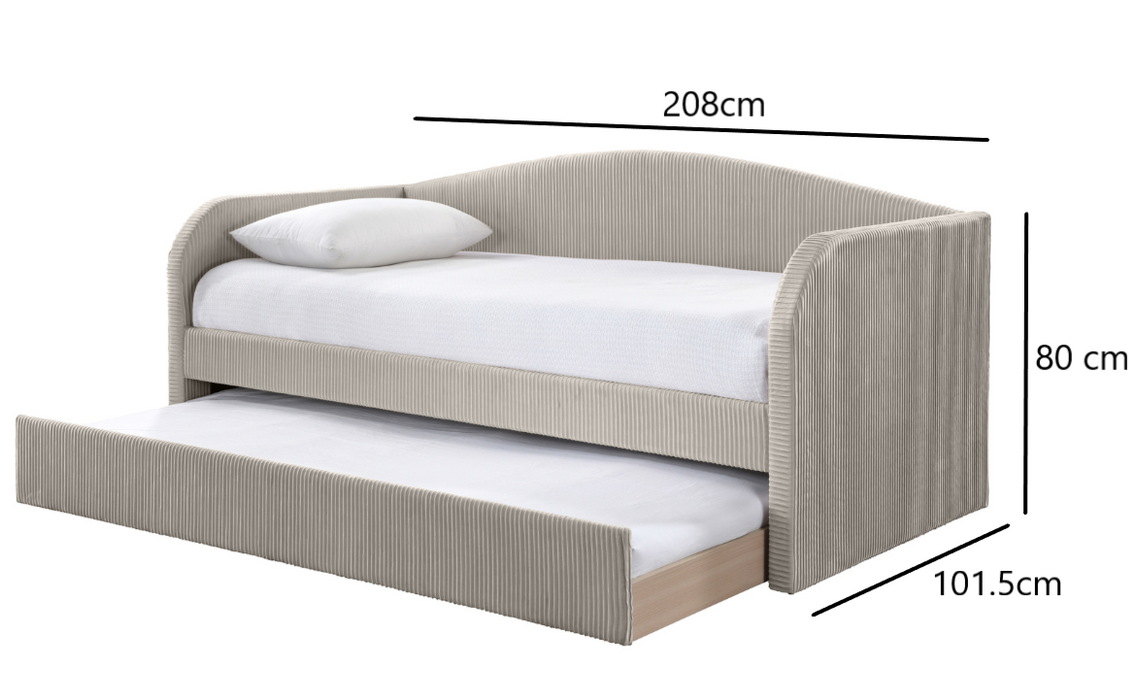 Charlotte Daybed with Trundle in Dark Grey
