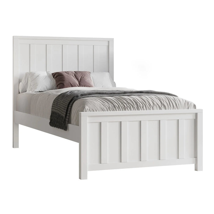 Jersey White Wooden Single Bed Frame