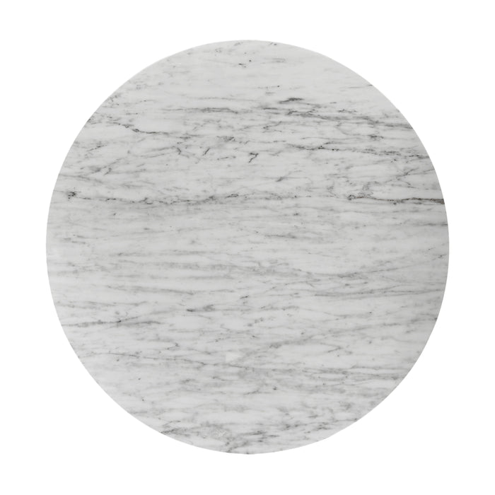 Raphael Round Carrara Marble Coffee Table White