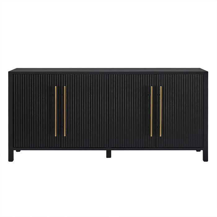 Mayfield Fluted 4 Door Sideboard Buffet Black
