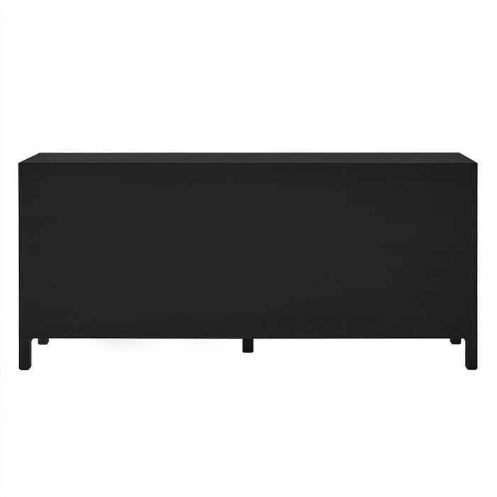 Mayfield Fluted 4 Door Sideboard Buffet Black