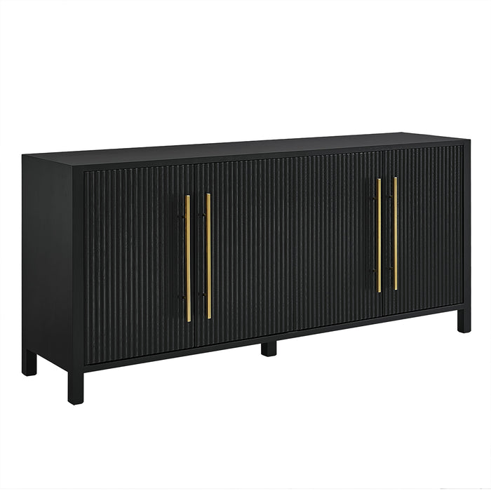 Mayfield Fluted 4 Door Sideboard Buffet Black