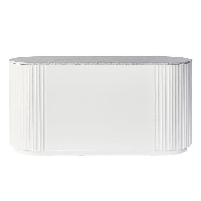 Raphael Marble 4 Door Side Board Buffet White