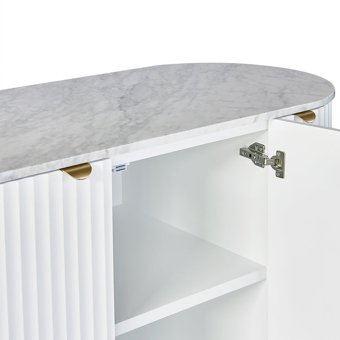 Raphael Marble 4 Door Side Board Buffet White