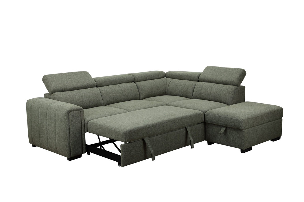 Green Orland Corner Pull Out Sofa Bed