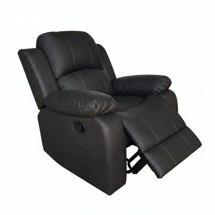 Carlton 5 Seater Recliner Sofa Set - Black