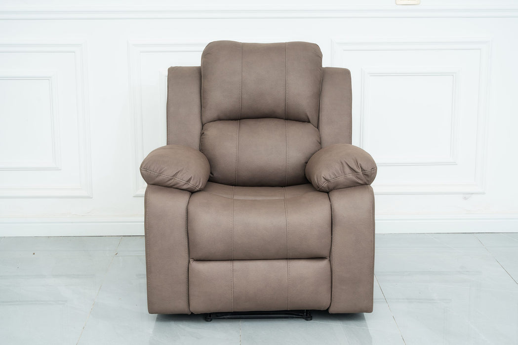 3 + 1 + 1 Boston Suite Leather Look Fabric Manual Recliner Truffle