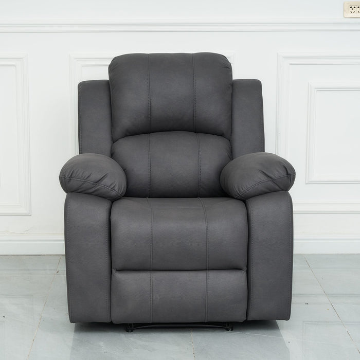 3 + 1 + 1  Boston Suite Leather Look Fabric Manual Recliner Charcoal