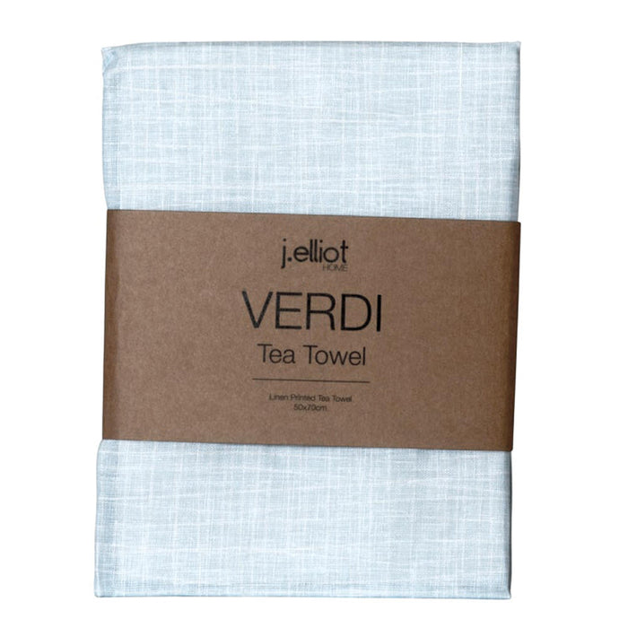 Verdi Linen Tea Towel Illusion Blue