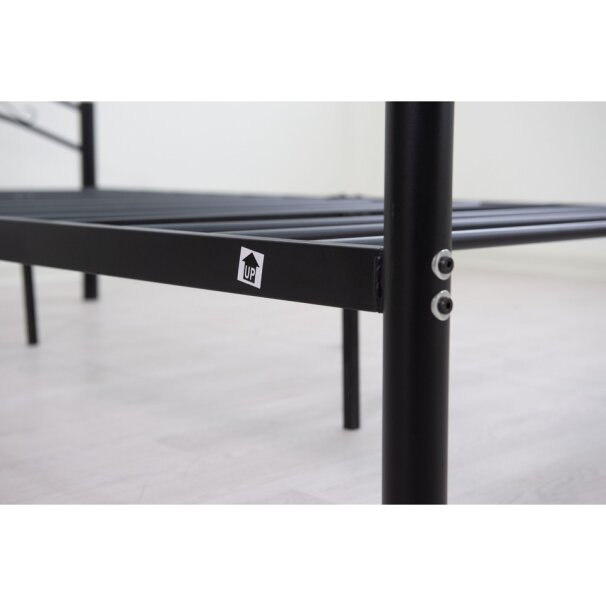 Black Cleveland King Single Metal Bed Frame