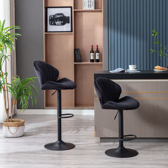 Jadene  Velvet Gas Lift Kitchen Stool