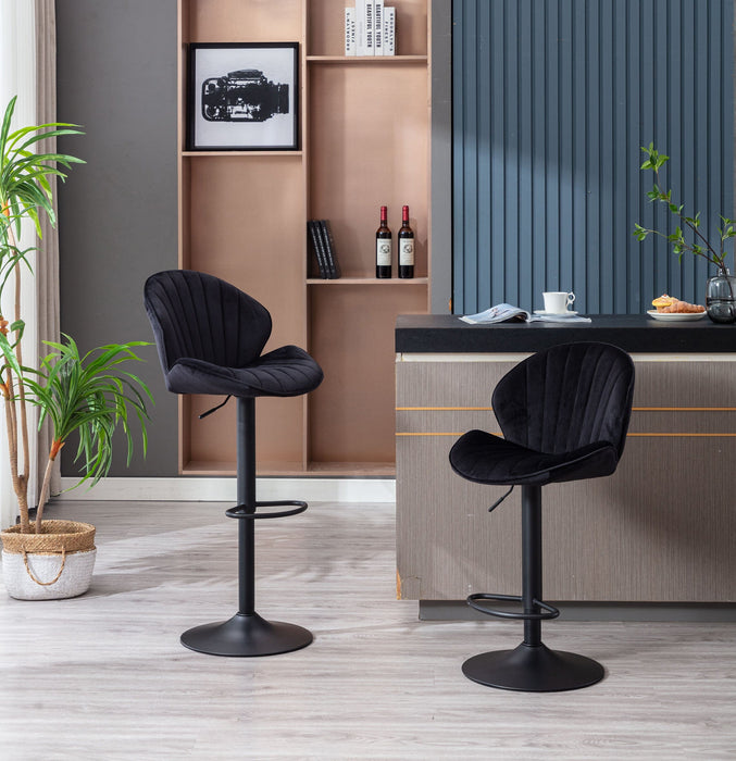 Jadene  Velvet Gas Lift Kitchen Stool