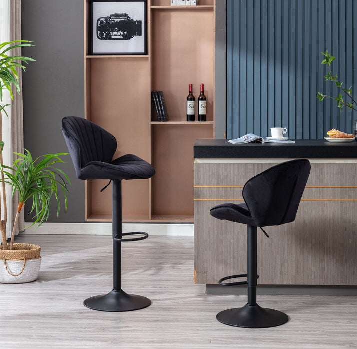 Jadene  Velvet Gas Lift Kitchen Stool