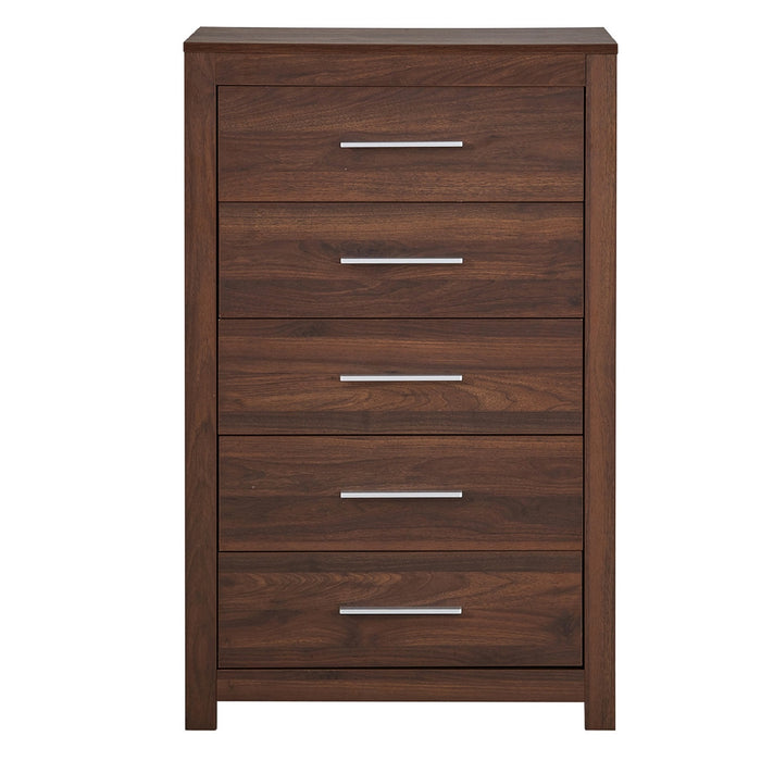 Jason 5 Drawer Tallboy - Walnut