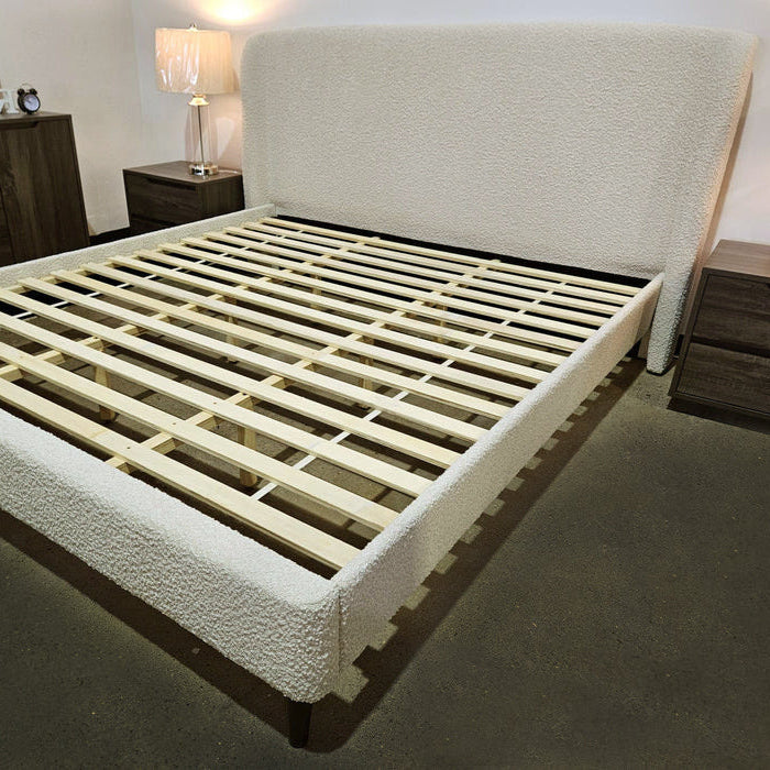 Cream Brittany Boucle Upholstered Bed Frame