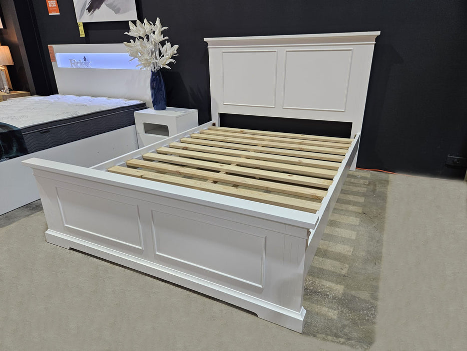 White Tasman King Wooden Bed Frame