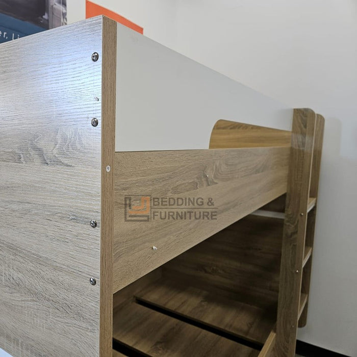 Modern Oak Bunk Bed with Trundle – Kids Bunk Bed Frame Australia