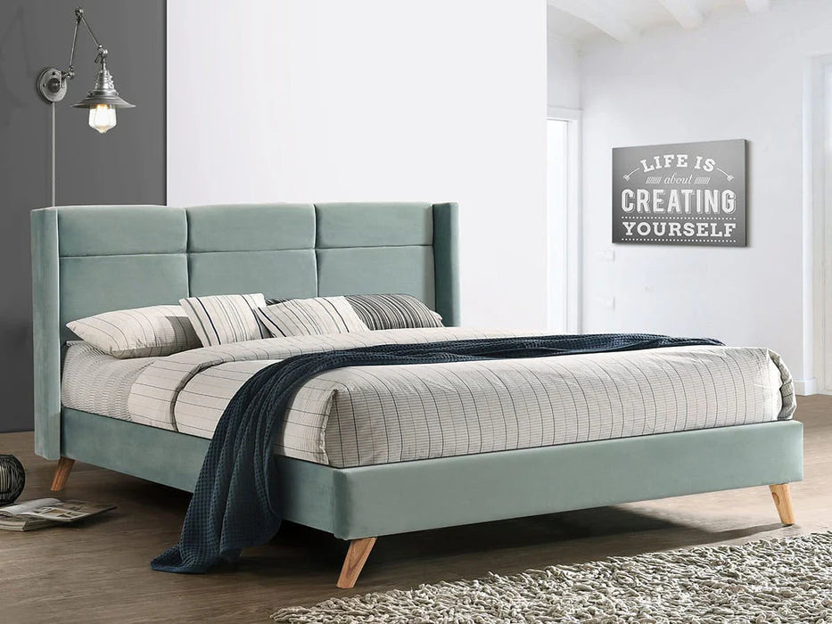 Green Elsa Velvet King Single Bed