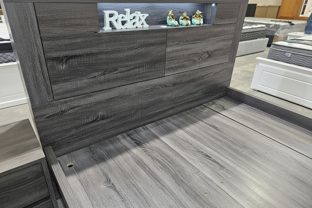 Boston Gas Lift Bed Charcoal