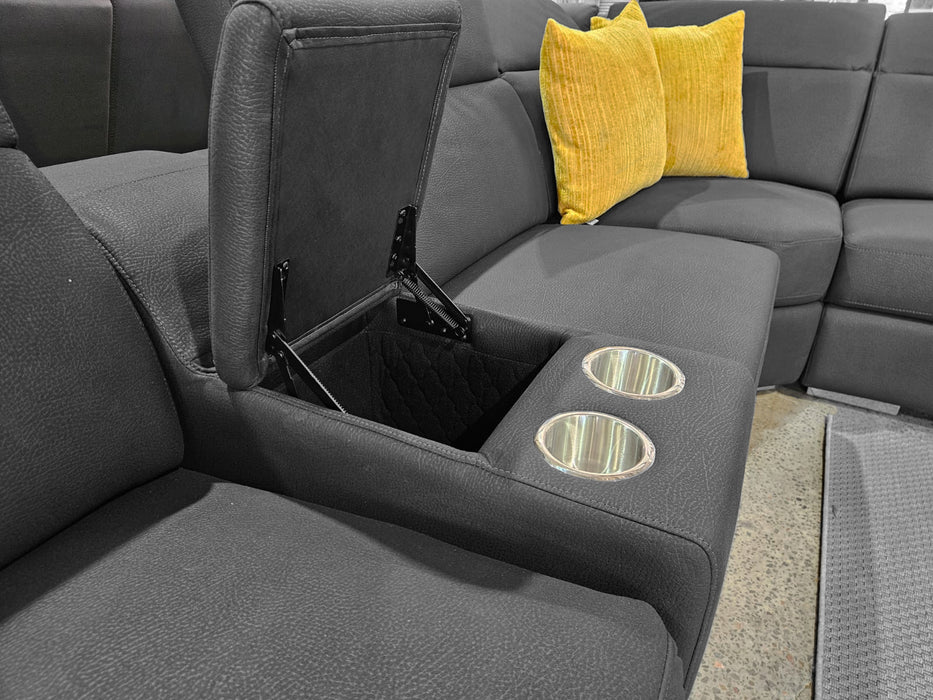 Black Oran 5 Seater Corner Lounge