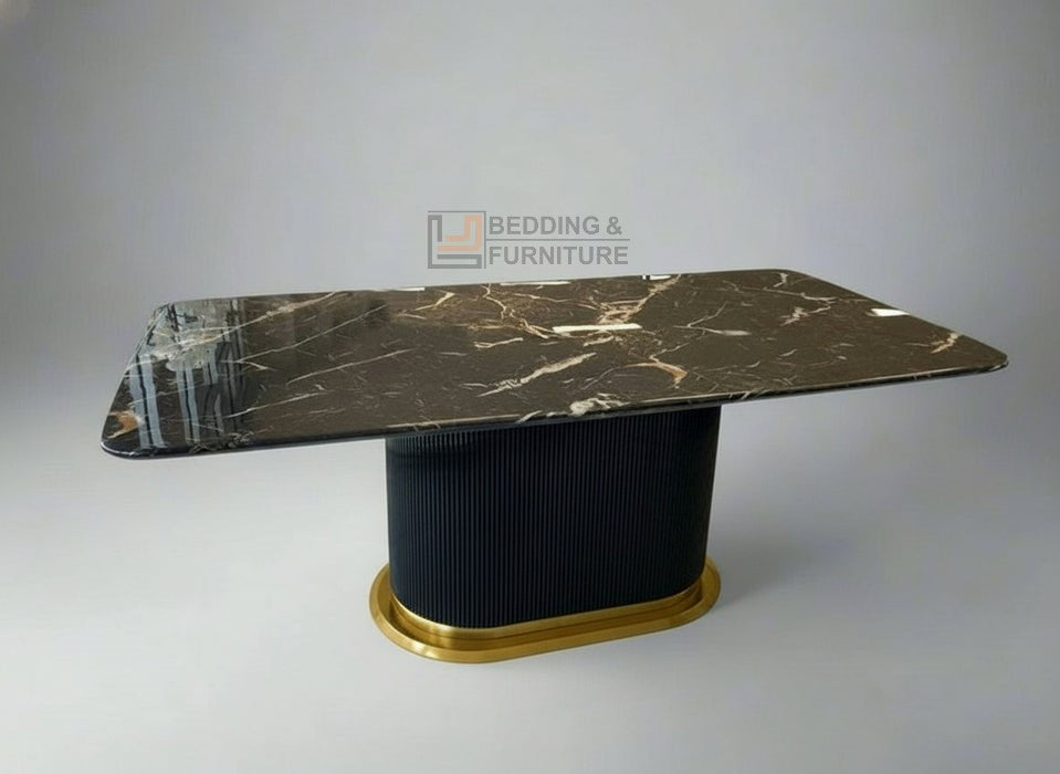 Amro Black Marble Dining Table – Modern & Elegant