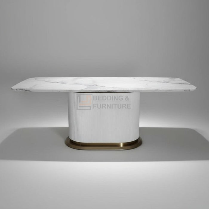 Amro White Marble Dining Table – Modern & Elegant
