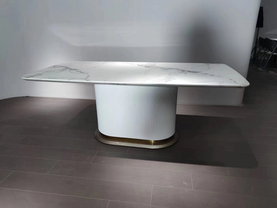 Amari Marble White Dining Table