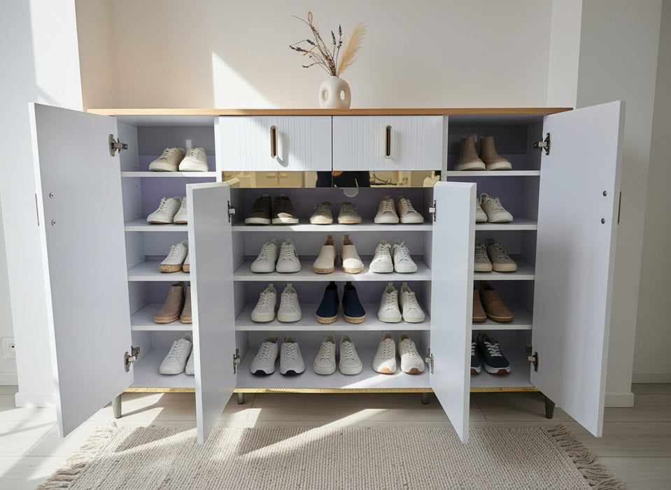 Amarelle 4 Door Shoe Cabinet, ASSEMBLED