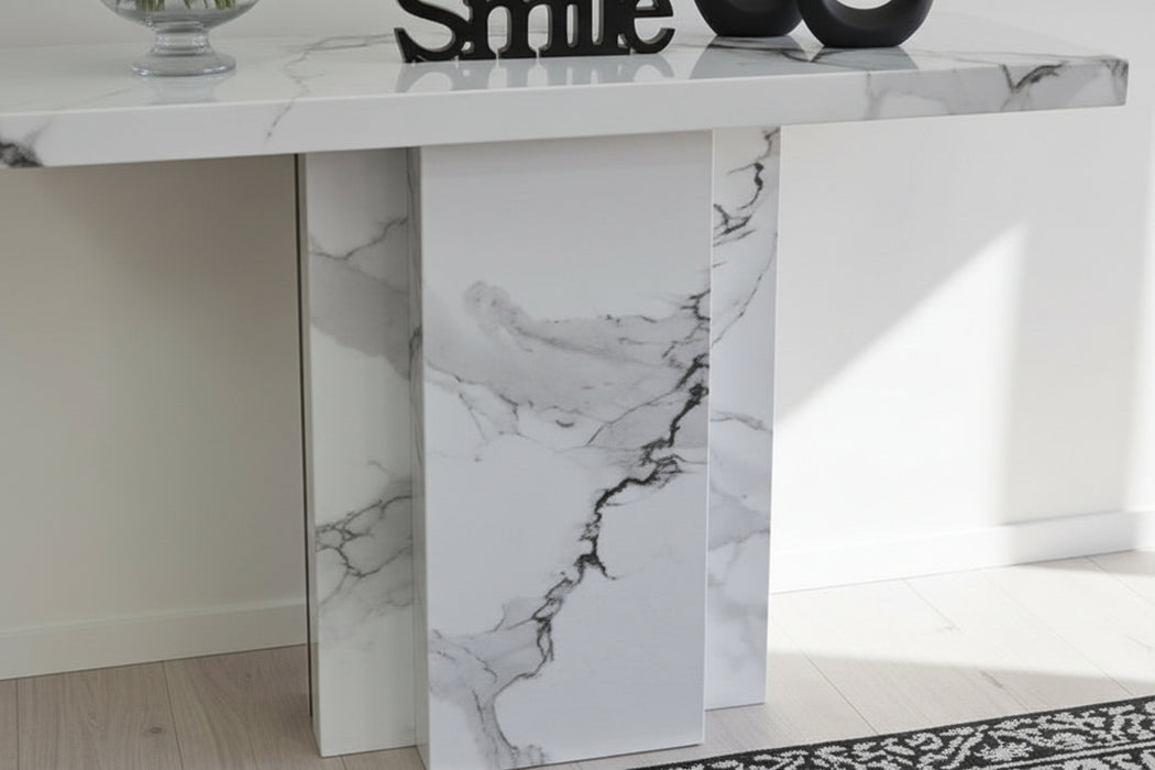 Carmela White Marble Console Table 130cm