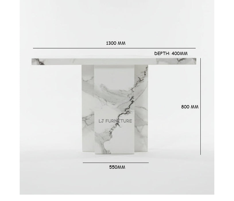 Carmela White Marble Console Table 130cm