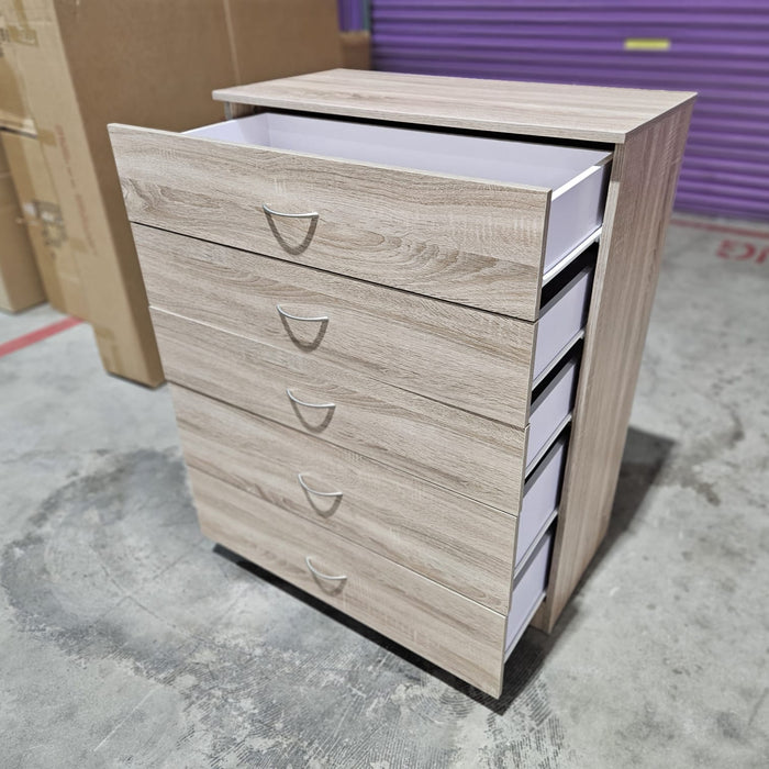 Mission 5 Drawer Chest of Drawers - Light Oak