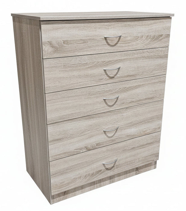 Evela 5 Drawer Chest of Drawers Light Oak 80cm