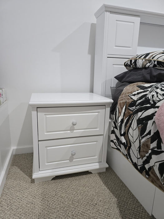 Davinci 2 Drawer Bedside, White