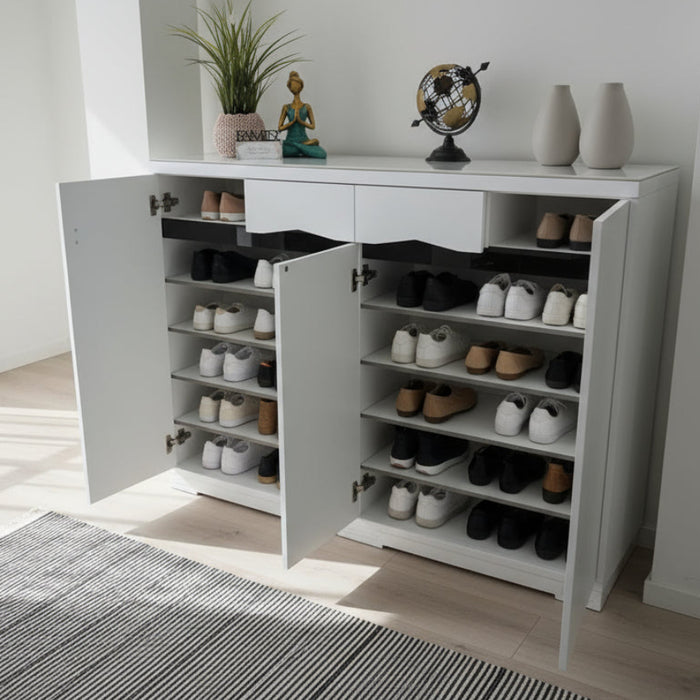 Boronia 4 Door Shoe Cabinet, FULLY ASSEMBLED