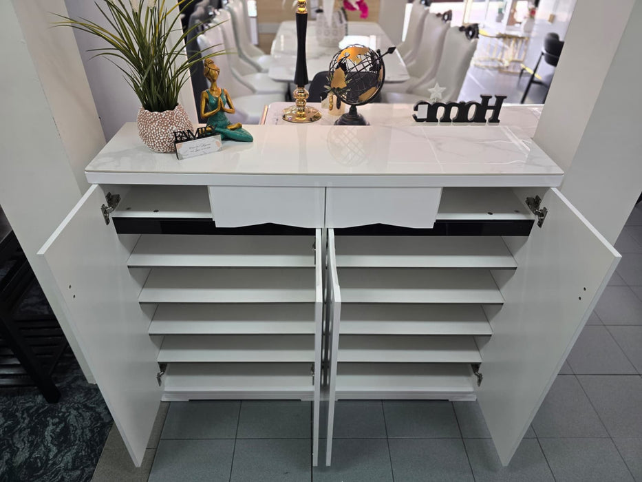 Boronia 4 Door Shoe Cabinet, FULLY ASSEMBLED