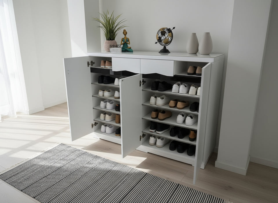 Boronia 4 Door Shoe Cabinet, FULLY ASSEMBLED