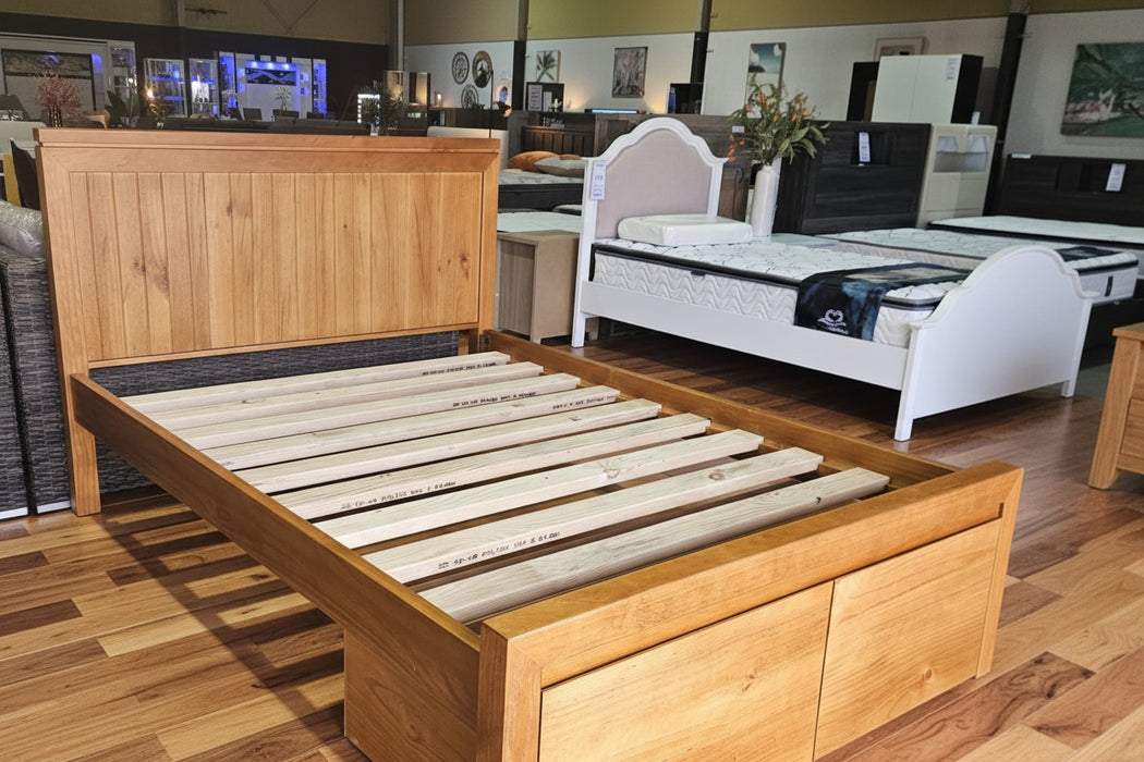 Cleo Solid Timber Queen Bed with Drawers – Australian Made