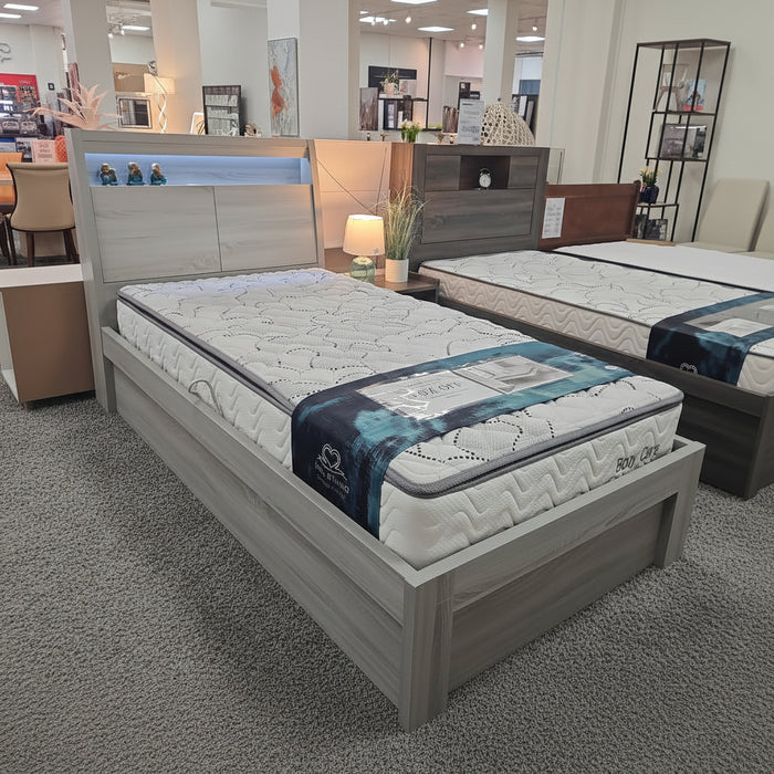 Edge King Single Bed Cement Grey