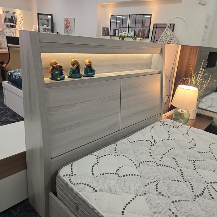 Edge King Single Bed Cement Grey