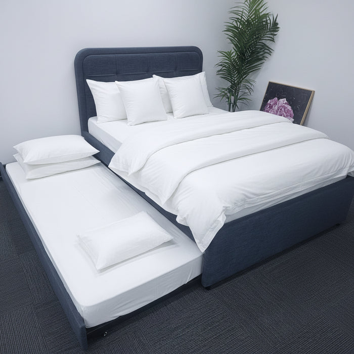 Bega Queen Bed Frame, Trundle Base, Dark Grey