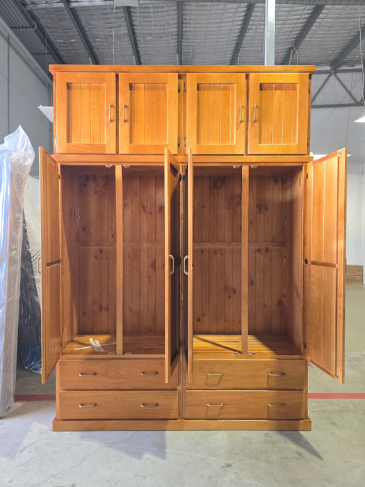 Hudson Large 3 Door Australian Made Timber Robe 180cm