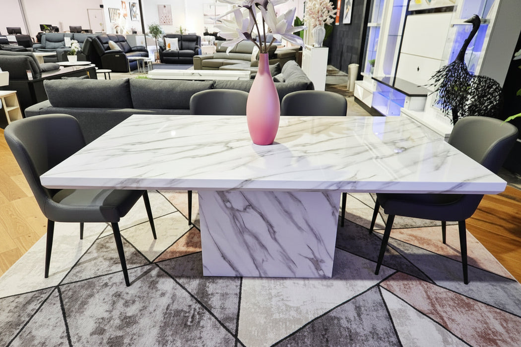Ashton Marble Dining Table White 180cm