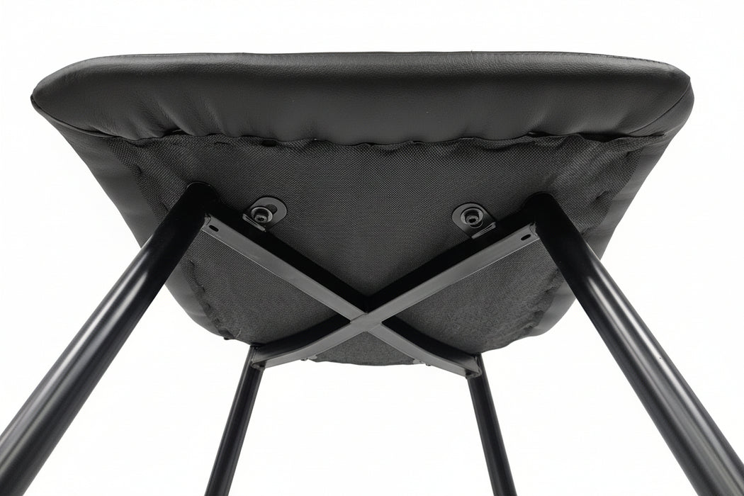 (Set of 2) Fori Faux Leather Black Dining Chair