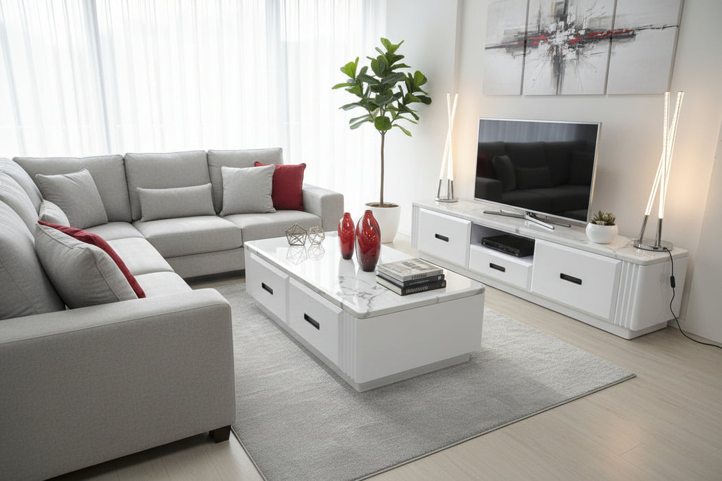 Bondi White Tv Stand 200cm