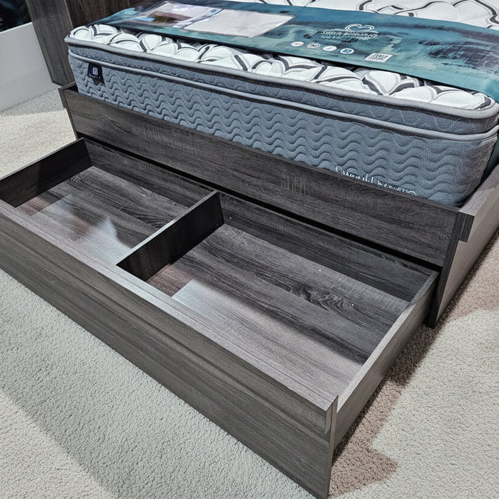 2 Piece Boston King Single Gas Lift Bed Charcoal